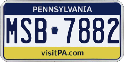 PA license plate MSB7882