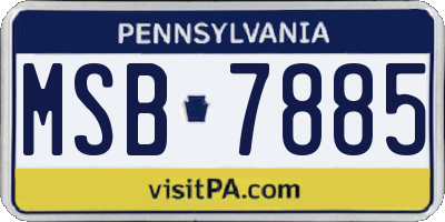 PA license plate MSB7885