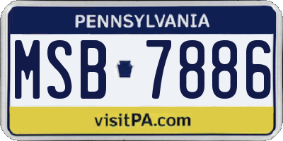 PA license plate MSB7886