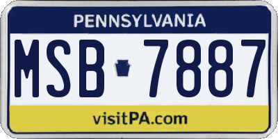 PA license plate MSB7887