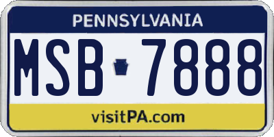 PA license plate MSB7888