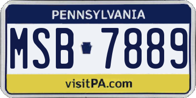 PA license plate MSB7889