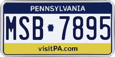 PA license plate MSB7895