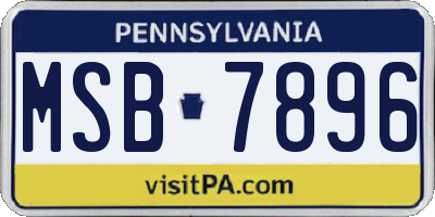 PA license plate MSB7896