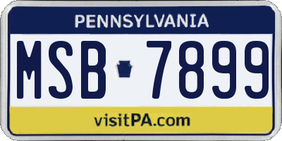 PA license plate MSB7899