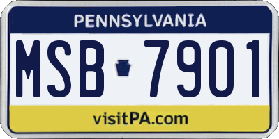 PA license plate MSB7901