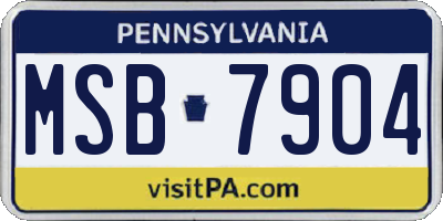 PA license plate MSB7904