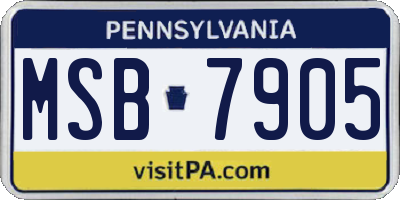 PA license plate MSB7905
