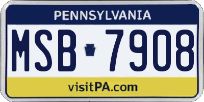PA license plate MSB7908