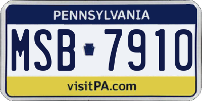 PA license plate MSB7910