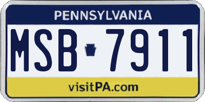 PA license plate MSB7911