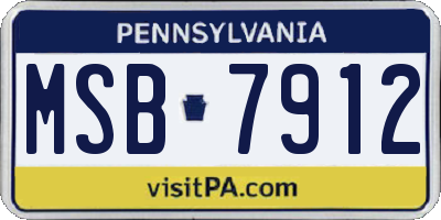PA license plate MSB7912