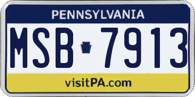 PA license plate MSB7913