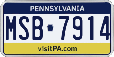 PA license plate MSB7914