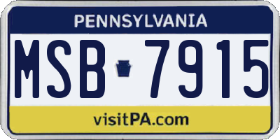PA license plate MSB7915