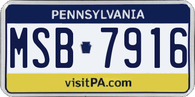 PA license plate MSB7916