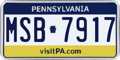 PA license plate MSB7917