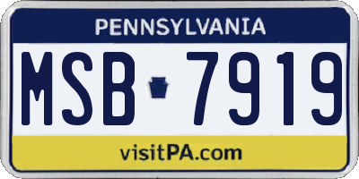 PA license plate MSB7919