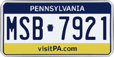 PA license plate MSB7921