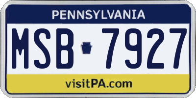 PA license plate MSB7927