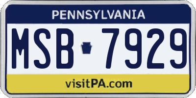 PA license plate MSB7929