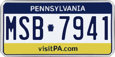 PA license plate MSB7941