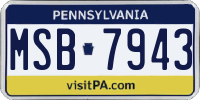 PA license plate MSB7943