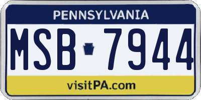 PA license plate MSB7944