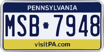 PA license plate MSB7948