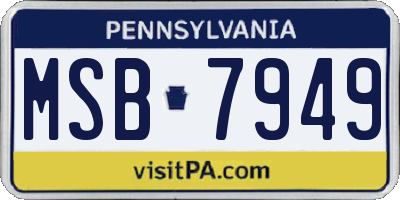 PA license plate MSB7949