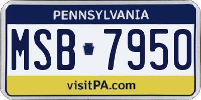 PA license plate MSB7950