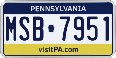 PA license plate MSB7951