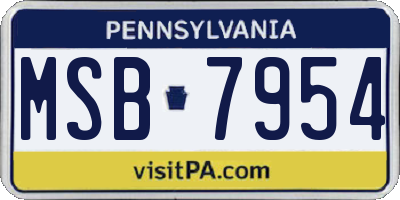 PA license plate MSB7954
