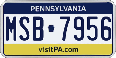 PA license plate MSB7956