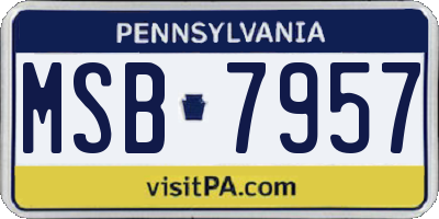 PA license plate MSB7957