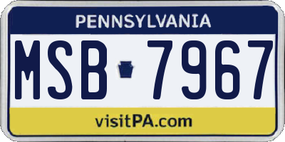 PA license plate MSB7967