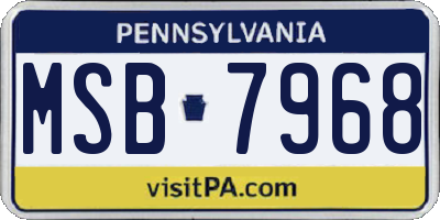 PA license plate MSB7968
