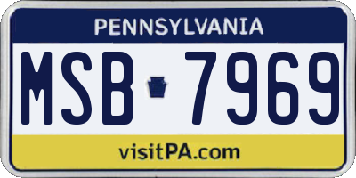 PA license plate MSB7969