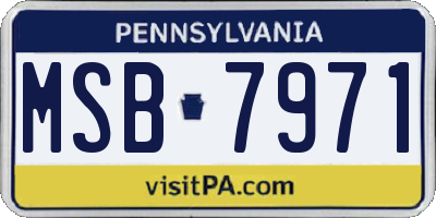 PA license plate MSB7971