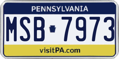 PA license plate MSB7973