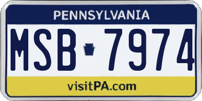 PA license plate MSB7974