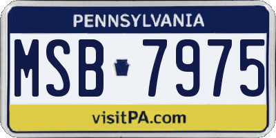PA license plate MSB7975