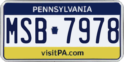 PA license plate MSB7978