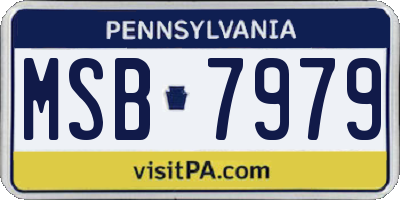 PA license plate MSB7979