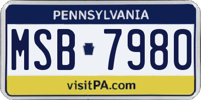 PA license plate MSB7980