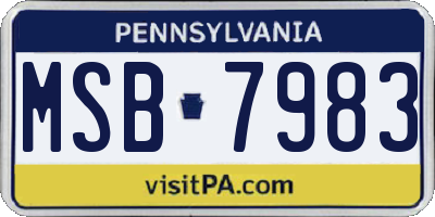 PA license plate MSB7983