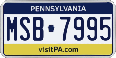 PA license plate MSB7995