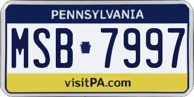 PA license plate MSB7997