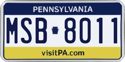 PA license plate MSB8011
