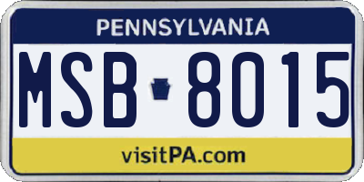 PA license plate MSB8015